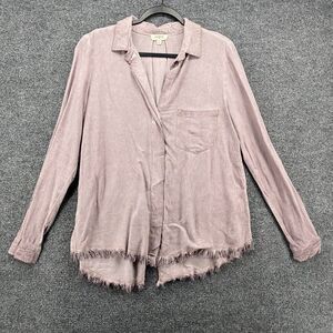 UMGEE‎ Blouse Top Womens S Purple Linen Cotton Button Up Western Casual Boho
